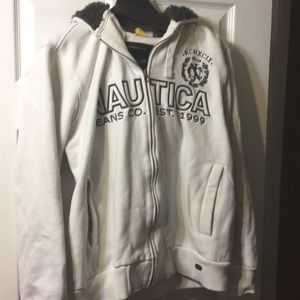 L unisex nautica Jeans co. Hoodie with fuzzy hood